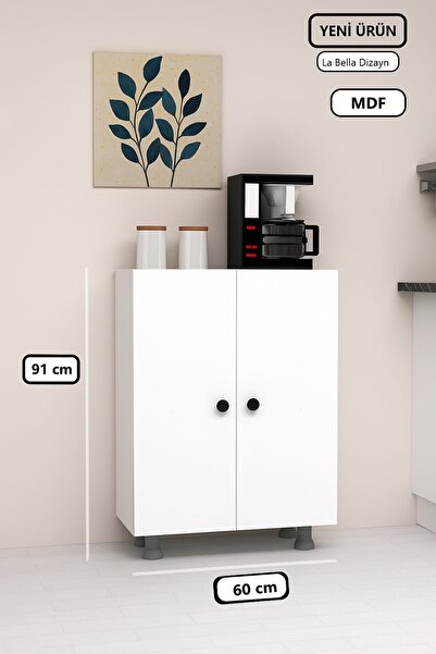 la bella dizayn İki Kapaklı Çok Amaçlı Dolap 60 cm Mdf
