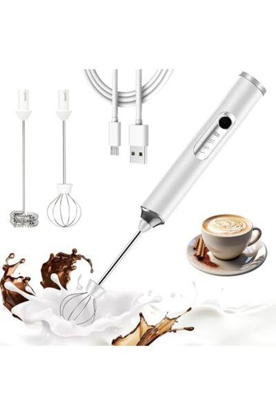 NECOMI Rechargeable Electric Foam Maker - Handheld Milk Frother and Drink Mixer With Stainless Whisk