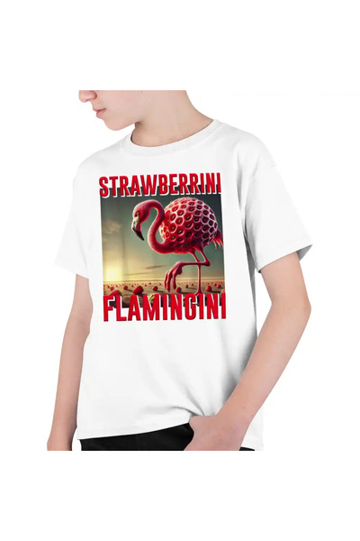 OEM Tricou Copii Baieti Brainrot Strawberrini Flamingini