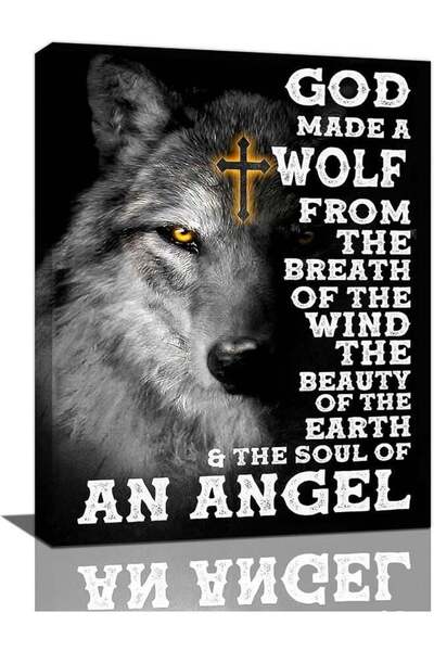 Emoda home Trove لوحة جدارية للذئب مع اقتباسات تحفيزية وصور ذئب وديكورات جدارية