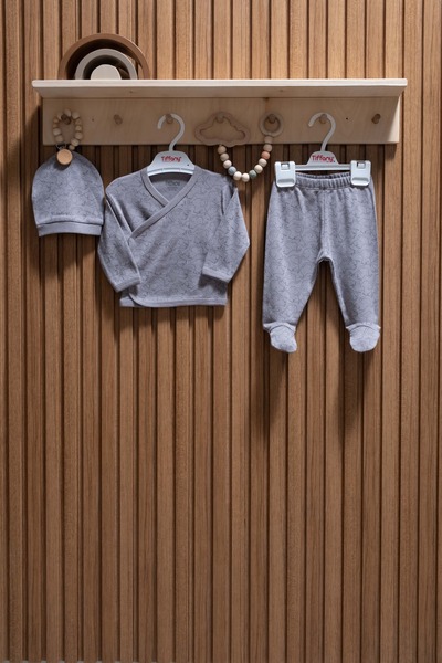 Tiffany Elephant Jacquard Theme 3-Piece Bodysuit Set 0-3 Months