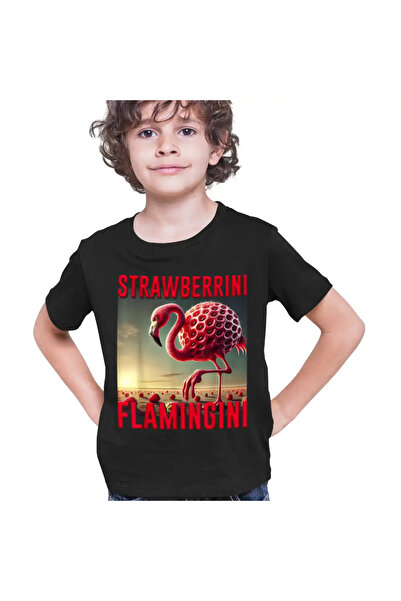 OEM Tricou Copii Baieti Brainrot Strawberrini Flamingini