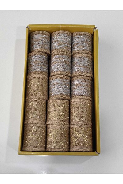 balım hobi evi شريط جوت ديكوري عرض 5 سم طول 2 متر 15 قطعة