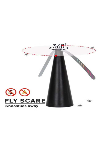 Raffine Multi Functional Blade Fly Repellent Fan Black 15.5 x 9cm