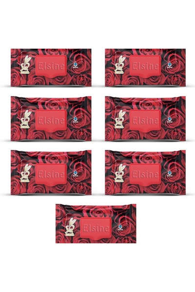 SepetBudur 7 Pack Red Rose Wet Towels 90 Pieces with Lids Rose Scented
