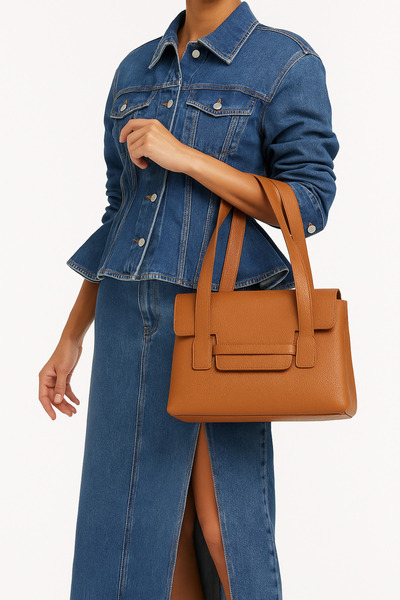 Deriderim Genuine Leather Tan Color Shoulder Bag
