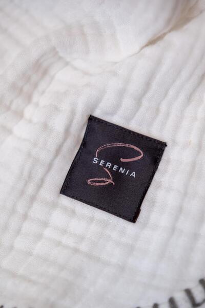 serenıa Stella 4 Layer Muslin Poncho Λευκό