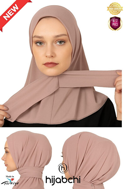 hijabchi Спорт-хіджаб на кнопках - Практичний хіджаб на кнопках - Хіджаб для басейну та моря - Пудра