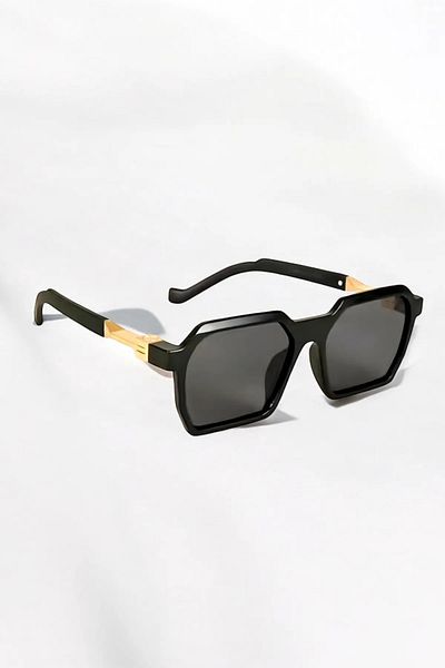 MACERATİ Vulcans Unisex Black Square Metal Sunglasses