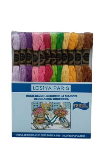 balım hobi evi Muline Set Losiya Nakış Kanaviçe Bileklik Ipi 12 Adet