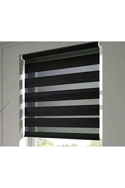 DekoStor Siyah UNO Serisi (UNO 140) Metal Kasa Düz Zebra Stor Perde