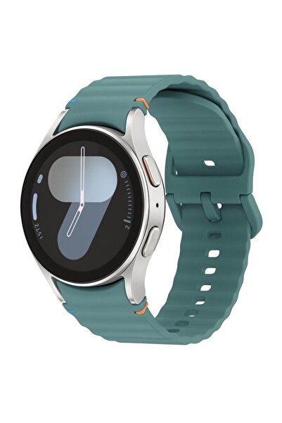 UnDePlus Samsung Galaxy Watch 4 5 6 7 FE 40 44 Classic 42 43 46 47 mm Kordon Dekoratif Örgü Çizgili Spor Sili