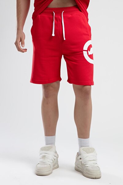 Eckō Unltd. Trinity Red Knitted Shorts Embroidered Standard Fit Men's Knitted Shorts