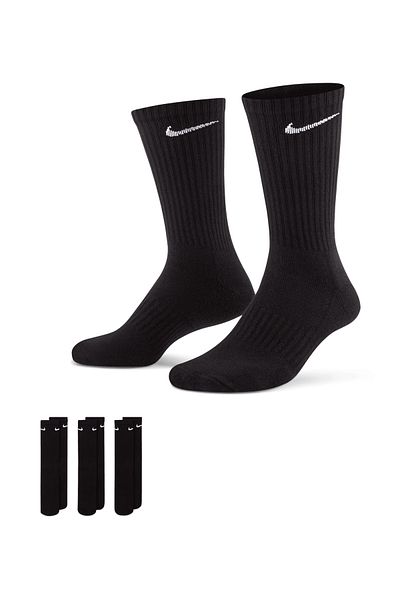 Nike 3 Pack Everyday Cush Socks - Black