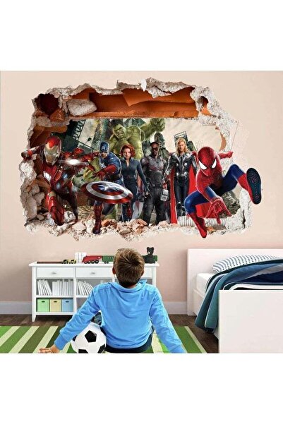 Emoda home Trove ملصق جداري قابل للإزالة لديكور غرفة الأولاد على شكل بطل خارق...