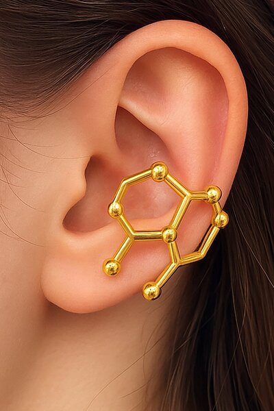 TAKIŞTIR Gold Color Ysx Ear Cuff (Single)