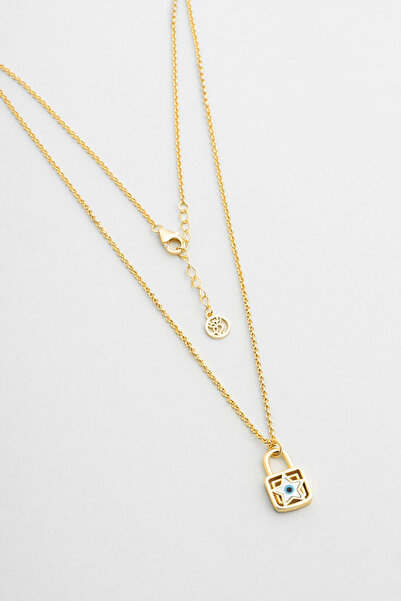 So CHIC... Şans Yıldızı 18 Ayar Sarı Altın Kaplama 45 Cm Gümüş Kolye