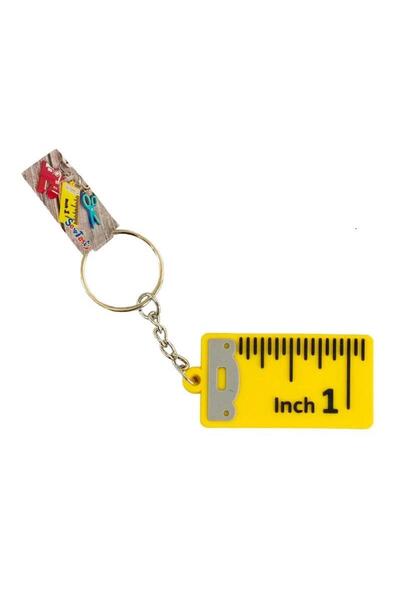 balım hobi evi سلسلة مفاتيح مزخرفة من السيليكون الناعم مع شكل شريط قياس