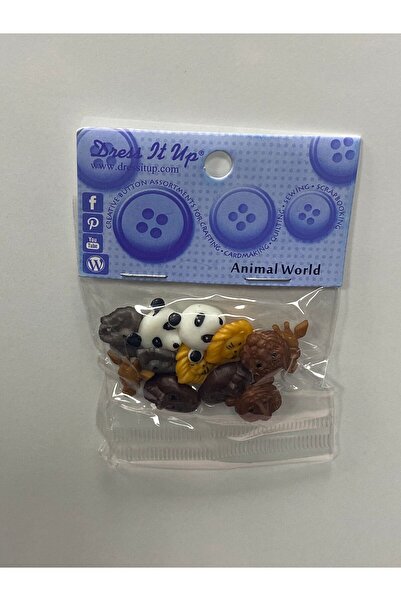 balım hobi evi أزرار ملحقة بأشكال عالم الحيوان 12 قطعة في العبوة