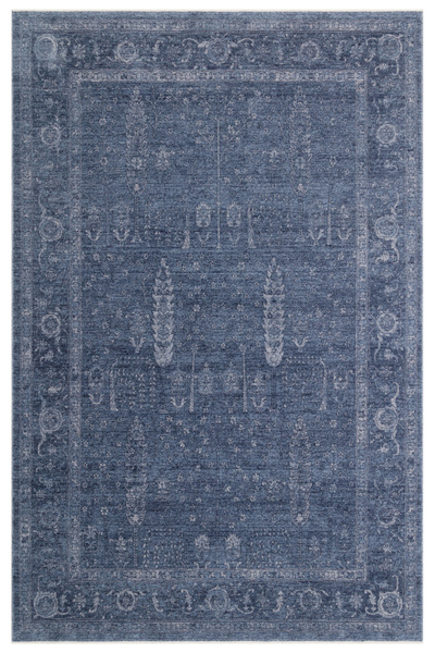 Eko Halı Shiraz Shr03 Navy Vintage Desenli Sıcak Renk Tonlarına Sahip Yumuşak...