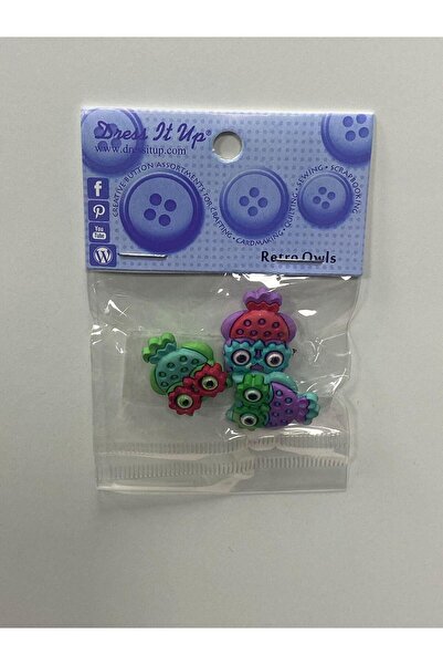 balım hobi evi زر ملحق على شكل بومة الحنين 3 قطع في العبوة