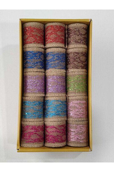 balım hobi evi شريط جوت ديكوري عرض 5 سم طول 2 متر 15 قطعة