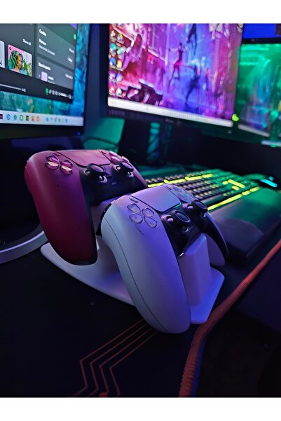 Rafine Studio 3D Oyun Kolu Standı Beyaz – İkili Gamepad Düzenleyici ve Sergil...