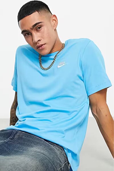 Nike Спортивний клубний футболка Стандартний крій Бавовняна Синя Чоловіча фут...