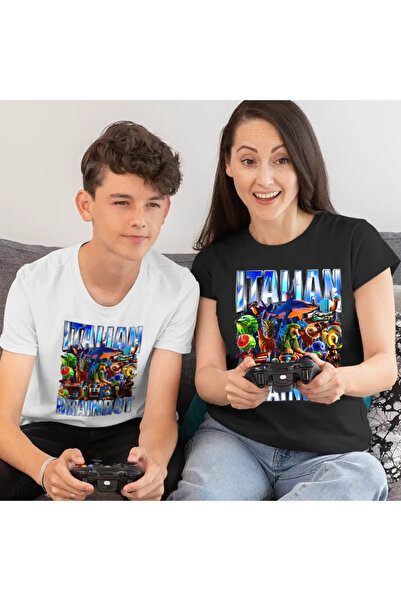 OEM Kids Boys' T-Shirt Brainrot Italian Retro Meme Shark