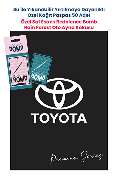 BALKAN AMBALAJ Suya Dayanıklı Toyota Oto Paspas Kağıdı Siyah 50 Adet - 35x50c...