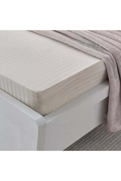Home Box Hamilton Stripe Satin Cotton Single Fitted Sheet - 90x200+36 cm