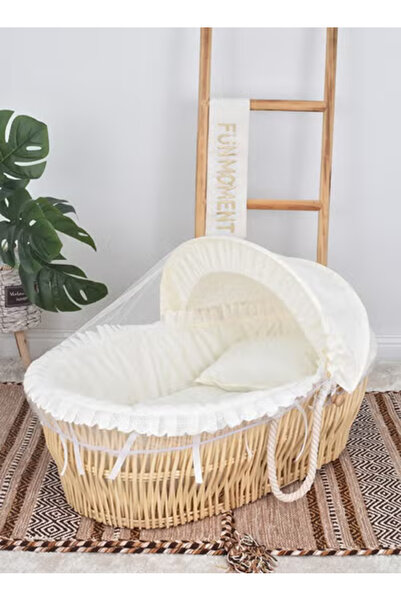 Fun Moment سلة مهد موسى مع ناموسية