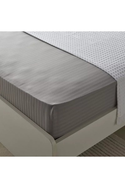 Home Box Hamilton Satin Stripe Olympic Queen Fitted Sheet - 160x200+36 cm