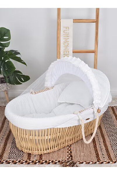 Fun Moment سلة مهد موسى مع ناموسية