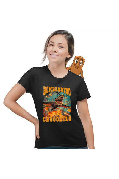OEM Women's T-Shirt Brainrot Bombadiro Crocodile Airplane