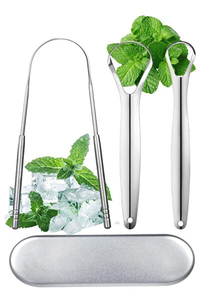 Mosh Tongue Scraper for Adults - 3 Pack Stainless Steel Oral Care Set with Travel Case