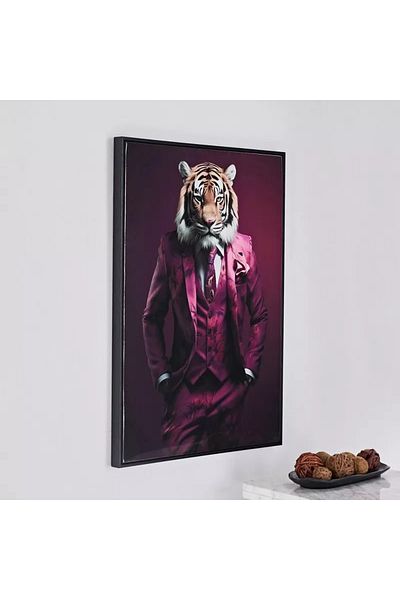 Home Box Ersel Tiger Framed High Gloss Picture - 50x70x2.5 cm