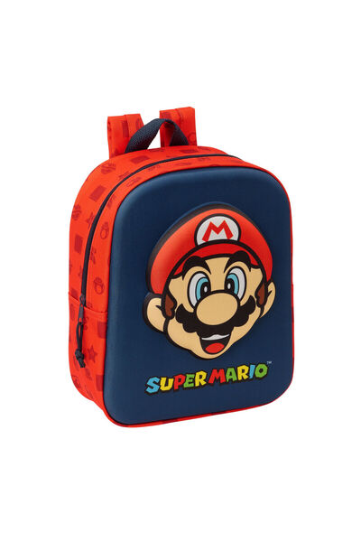 Super mario Ghiozdan școlar Super Mario Roșu Bleumarin 22 x 27 x 10 cm