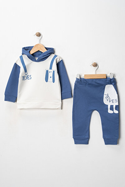 DIMPLE BABY Kapüşonlu Animal Desenli Alt Üst Bebek Takımı