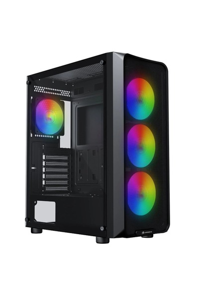 GAMEBOOSTER ROUND A650B 600W APFC USB 3.0 Mesh 4*Rainbow Fanlı Mid-T ATX Gami...