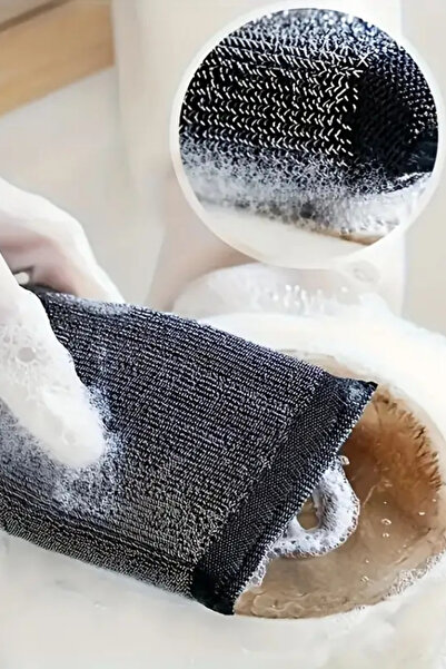 grimorlife 4 Pieces Magic Inox Wire Dish Sponge – Stainless Steel, Oil and Dirt Remover Sponge