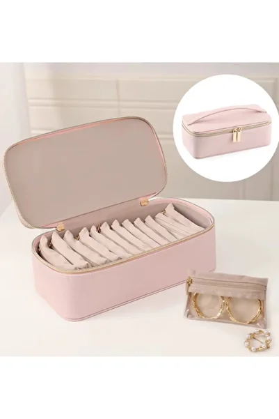 newnet Nwn-6 Jewelry & Gold Box - Jewelry Box Portable Jewelry Storage Box + 12 Pcs Pouch Gift
