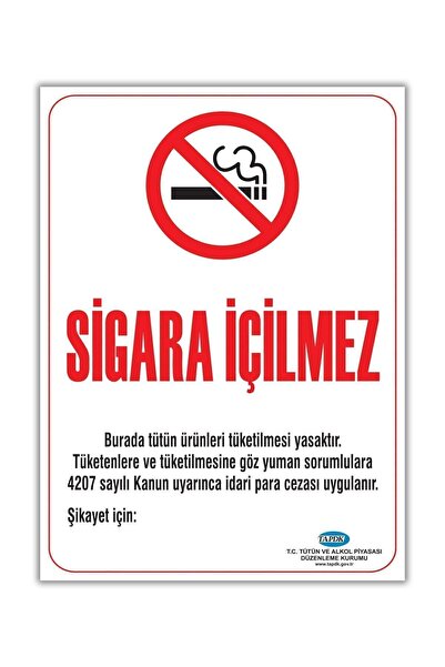 ünalgrup Sigara İçilmez 25x35 cm Folyo Baskı UV Baskı (solmaz) Uyarı Sticker Etiketi