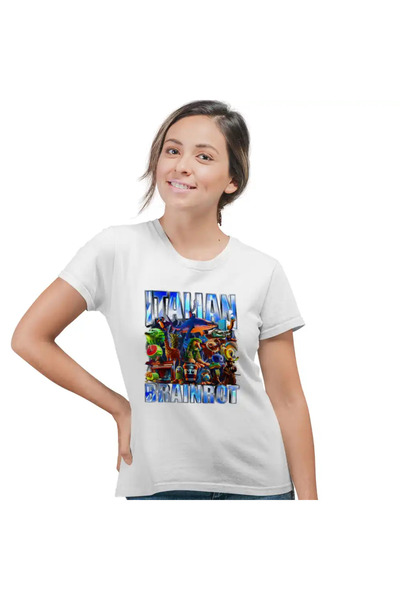 OEM Women's T-Shirt Brainrot Italian Retro Meme Shark