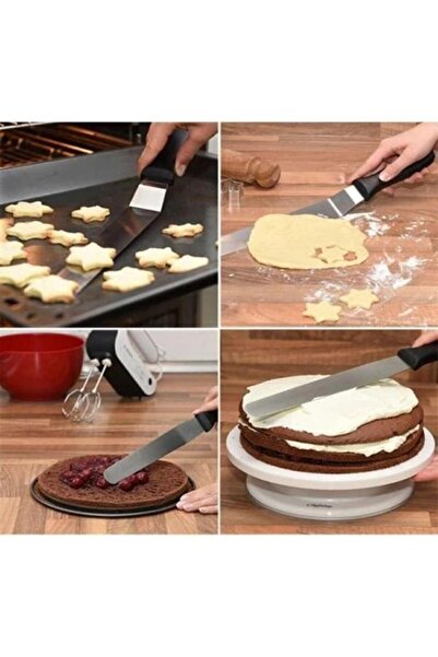 Lilasso Spatula Set with Stainless Round Adjustable Cake and Pastry Circle