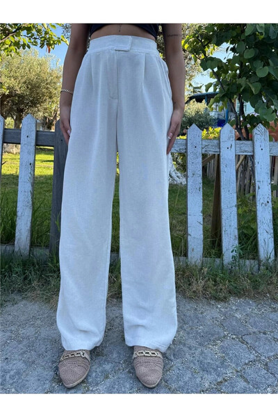 STİLVİA Stone Palazzo Velcro Waist Trousers