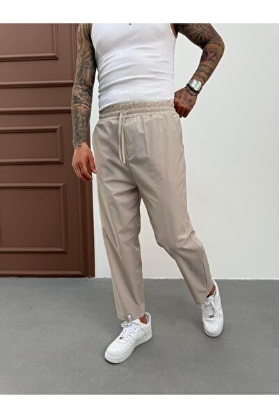 KağanKY Φόρμα Boyfriend από ύφασμα Cream Parachute