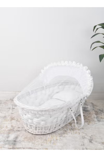 Fun Moment سلة موسى من الخيزران المضفرة بدقة