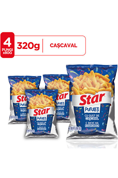Star Pufuleti cu aroma de cascaval Star, 4 pungi x 80g