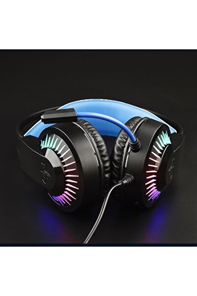 NYORK سماعة رأس سلكية من نيويورك مزودة بواجهة USB مقاس 3.5 مم مع إضاءة LED RGB